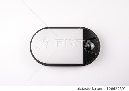 Outdoor led lamp with a motion sensor on a white background 106629801