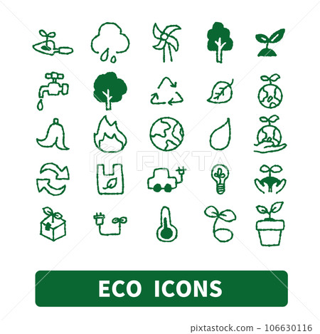 簡單的手寫生態/SDGs 圖標集 106630116