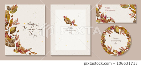 Autumn leaves, harvest festival or thanksgiving celebration card 106631715