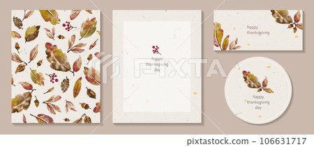 Autumn leaves, harvest festival or thanksgiving celebration card 106631717