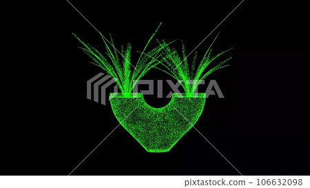 3D Japanese decorative flower pot on black bg. Spring floral concept. Japanese style home decor. For title, text, presentation. Business advertising backdrop. 3d animation. 3D Japanese decorative flower pot on black bg. Spring floral concept. Japanese style home decor. For title, text, presentation. Business advertising backdrop. 3d animation. 106632098