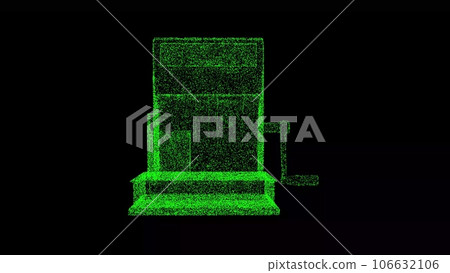 3D old cash register on black bg. The concept of sales. Shopping at mall and store. Payment for goods at checkout. For title, text, presentation. 3d animation. 106632106