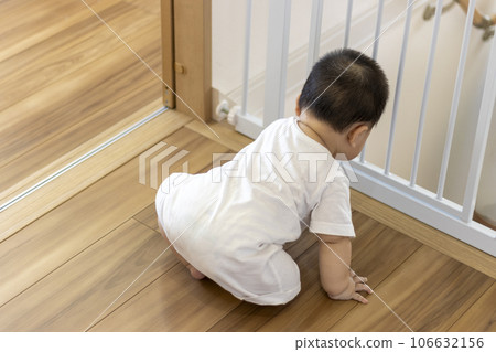 寶寶的背影和寶寶門(男孩,0歲,9個月大,日本) 寶寶的背影和寶寶門(男孩,0歲,9個月大,日本) 106632156