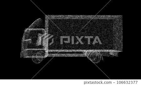 3D Cargo Truck on black bg. Delivery by truck. Express delivery, shipping service concept. International and Domestic Shipping. For title, text, presentation. 3d animation. 3D Cargo Truck on black bg. Delivery by truck. Express delivery, shipping service concept. International and Domestic Shipping. For title, text, presentation. 3d animation. 106632377