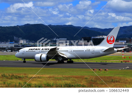 Osaka International Airport JAL Airplane Landing Ready Sky Park Osaka International Airport JAL Airplane Landing Ready Sky Park 106632449