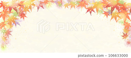 秋天背景框架與美麗的楓樹水平長 秋天背景框架與美麗的楓樹水平長 106633000
