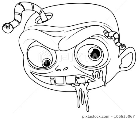 Worm-infested Male Zombie Cartoon Illustration Worm-infested Male Zombie Cartoon Illustration 106633067