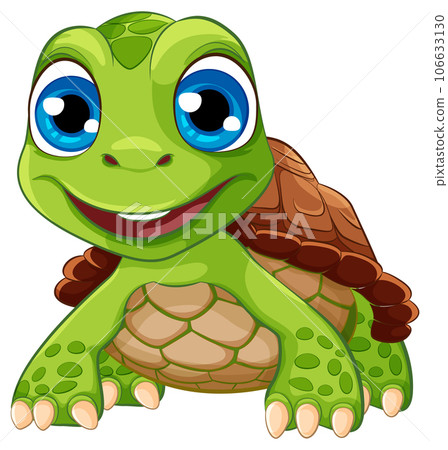 A cartoon illustration of a cute turtle smiling, isolated on a white background A cartoon illustration of a cute turtle smiling, isolated on a white background 106633130