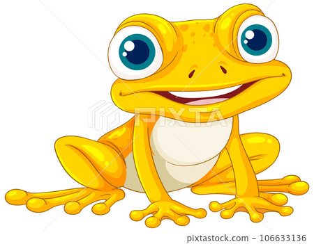 Cartoon Yellow Frog 106633136