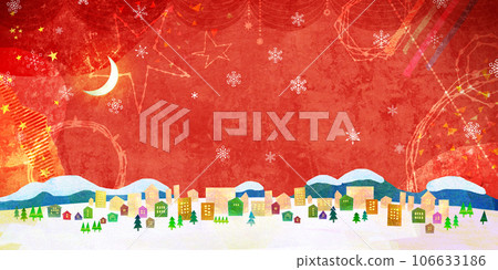 Gorgeous winter cityscape Christmas background material 106633186