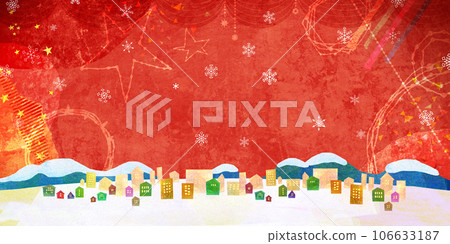Gorgeous winter cityscape Christmas background material 106633187