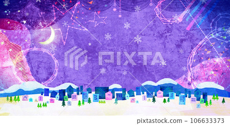 華麗的冬季城市景觀聖誕節背景素材 106633373