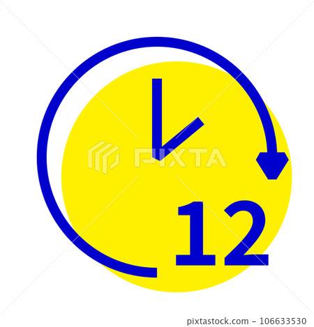Schedule, two color style icon representing 12 hours Schedule, two color style icon representing 12 hours 106633530