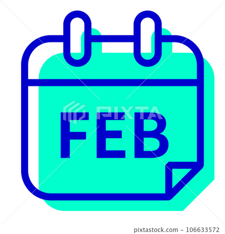 代表月份、二月的兩種顏色樣式圖標 代表月份、二月的兩種顏色樣式圖標 106633572