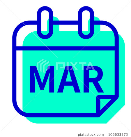 Two color style icons representing month, march 106633573