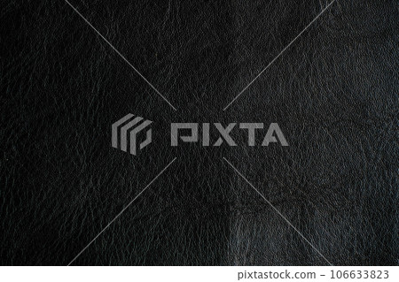 Genuine black cowhide leather background full grain leather texture 106633823