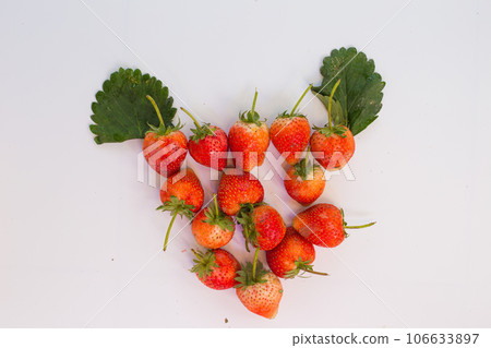 Fresh organic strawberry red fruit on white background 106633897