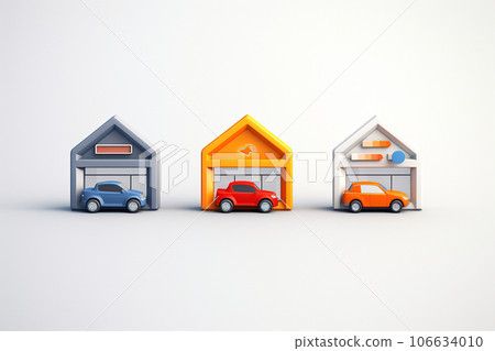 汽車店（3D象形圖） 106634010