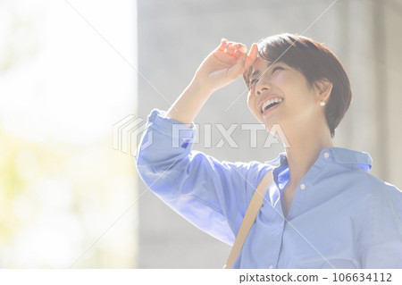 A young woman with a smile A young woman with a smile 106634112