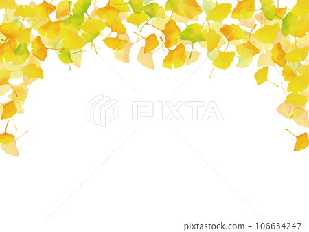 Watercolor style autumn ginkgo frame 106634247
