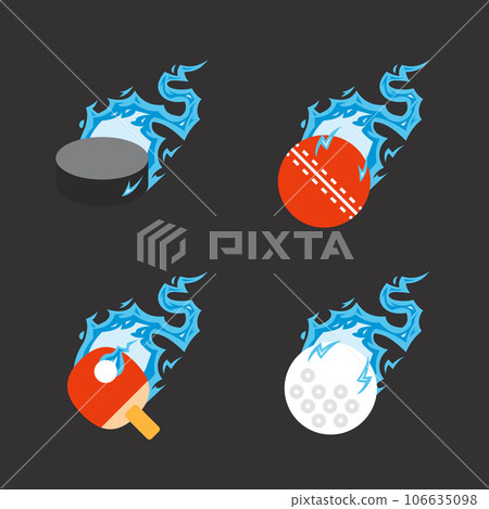 cricket ball flying thunder lightning flash ball icon Design Vector, Creative Symbol. cricket ball flying thunder lightning flash ball icon Design Vector, Creative Symbol. 106635098