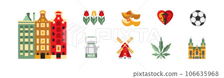 Dutch Culture Icons and Signs of Holland Vector Set Dutch Culture Icons and Signs of Holland Vector Set 106635968