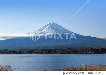 從河口湖的銀行看到的富士山 106636240