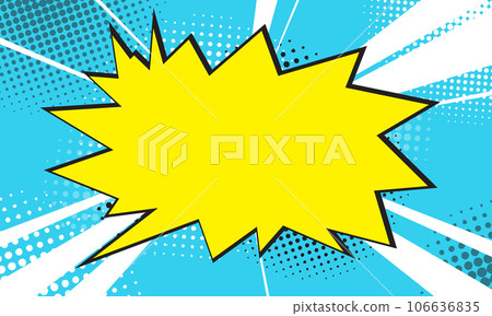 halftone pop art style background cartoon starburst pattern Blue light effect. Vintage tone. Vector illustration. wow gradient design banner halftone pop art style background cartoon starburst pattern Blue light effect. Vintage tone. Vector illustration. wow gradient design banner 106636835