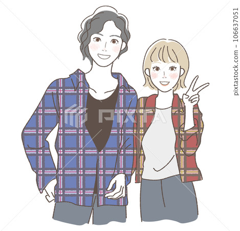 情侶插畫上半身 106637051