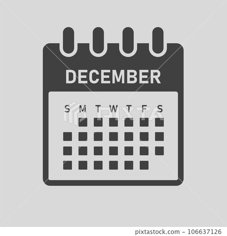 Vector template icon page calendar, month December 106637126