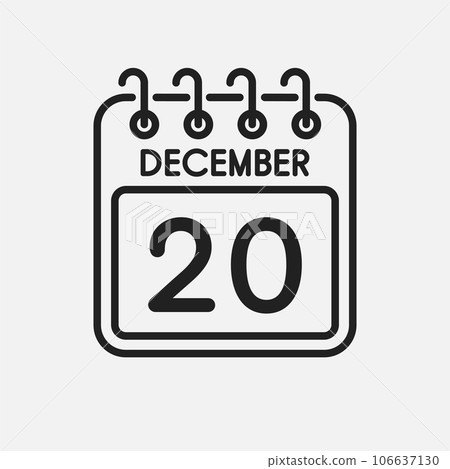 Icon page calendar day -201 December 106637130