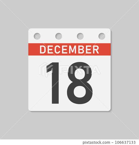 Icon page calendar day - 18 December 106637133