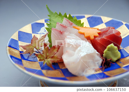 Assorted sashimi served at a restaurant Assorted sashimi served at a restaurant 106637150