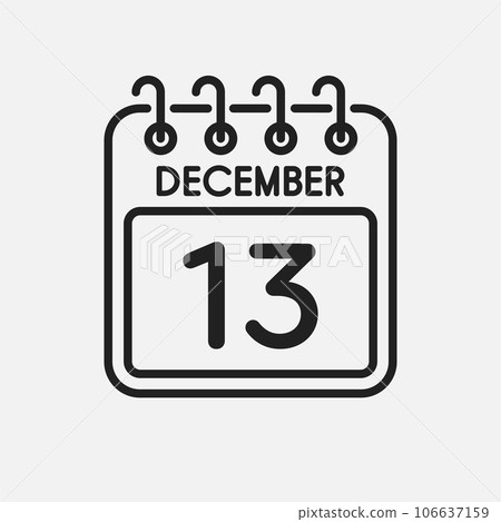 Icon page calendar day - 13 December Icon page calendar day - 13 December 106637159