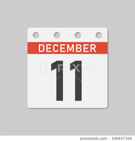 Icon page calendar day - 11 December 106637168