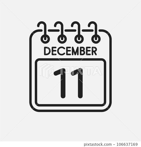 Icon page calendar day - 11 December 106637169
