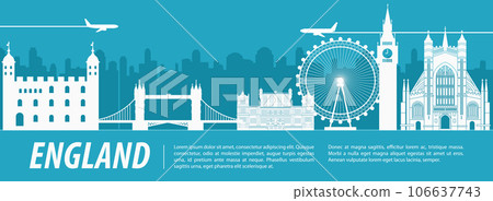 England famous landmark silhouette England famous landmark silhouette 106637743