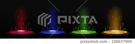 Hologram effect light portal digital podium game Hologram effect light portal digital podium game 106637900