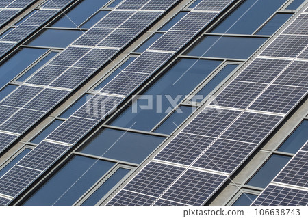 Close-up of a zero energy building with a solar facade 106638743