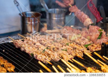 skewers kebab pork BBQ barbecue night market 꼬치 pork meat skewer kebab skewer grilled 106638855