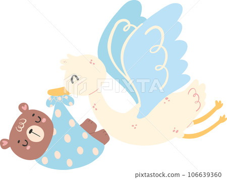 Cute baby shower bear boy cartoon animal nursery illustration hand drawn Cute baby shower bear boy cartoon animal nursery illustration hand drawn 106639360