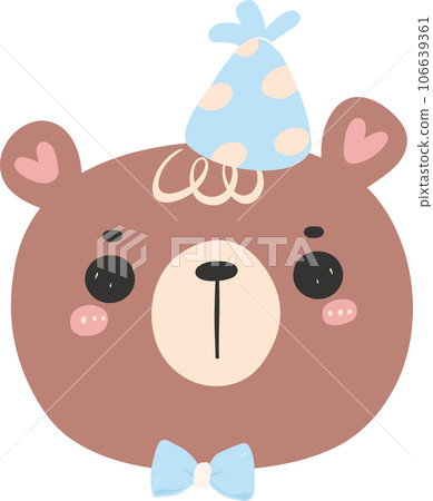Cute baby shower bear boy cartoon animal nursery illustration hand drawn 106639361