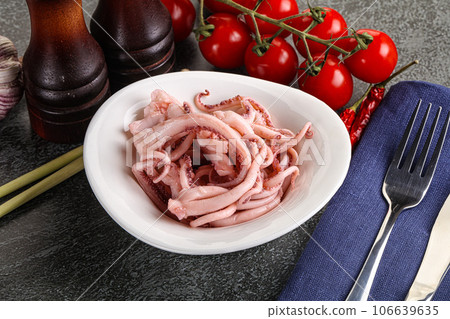 Delicous marinated squid tentacles in the bowl Delicous marinated squid tentacles in the bowl 106639635