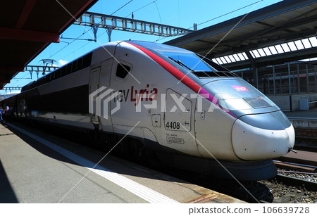 TGV Lyria at a station TGV Lyria at a station 106639728