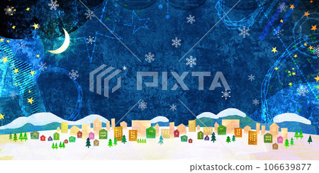 Gorgeous night cityscape Christmas background material Gorgeous night cityscape Christmas background material 106639877