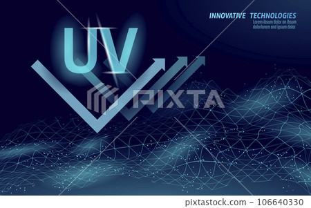 3D UV protection membrane properties. Textile fabric sport sun screen label. Clothing digital design ultraviolet rays safety skin resistance vector illustration 3D UV protection membrane properties. Textile fabric sport sun screen label. Clothing digital design ultraviolet rays safety skin resistance vector illustration 106640330