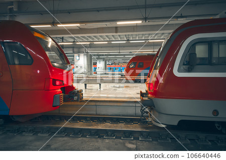 Passenger trains at platform 106640446