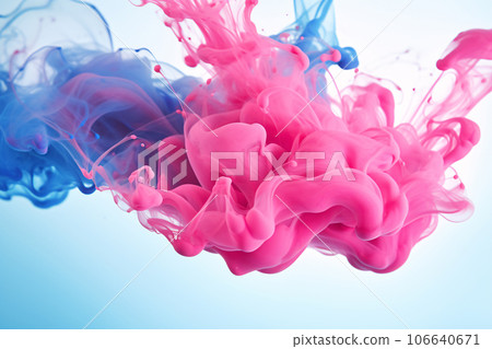 Abstract Blue and Pink Colors Smoke Explosion on White Background Abstract Blue and Pink Colors Smoke Explosion on White Background 106640671