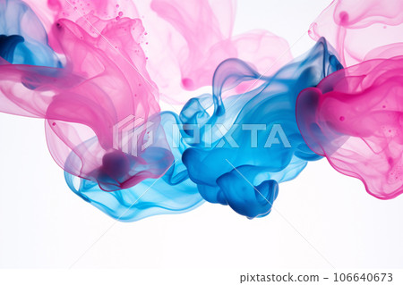 Abstract Blue and Pink Colors Smoke Explosion on White Background Abstract Blue and Pink Colors Smoke Explosion on White Background 106640673