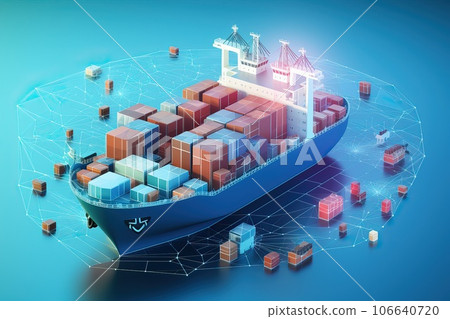 Logistic import export background and transport industry concept. 106640720
